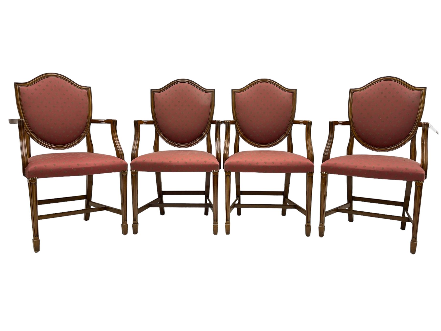 Set of six Hepplewhite design mahogany dining carver chairs - Image 10 of 10