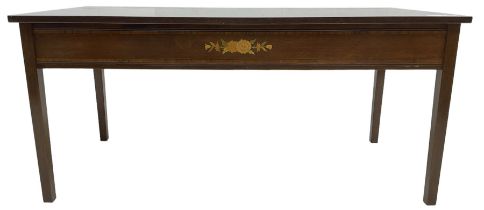 Edwardian Revival inlaid mahogany coffee table