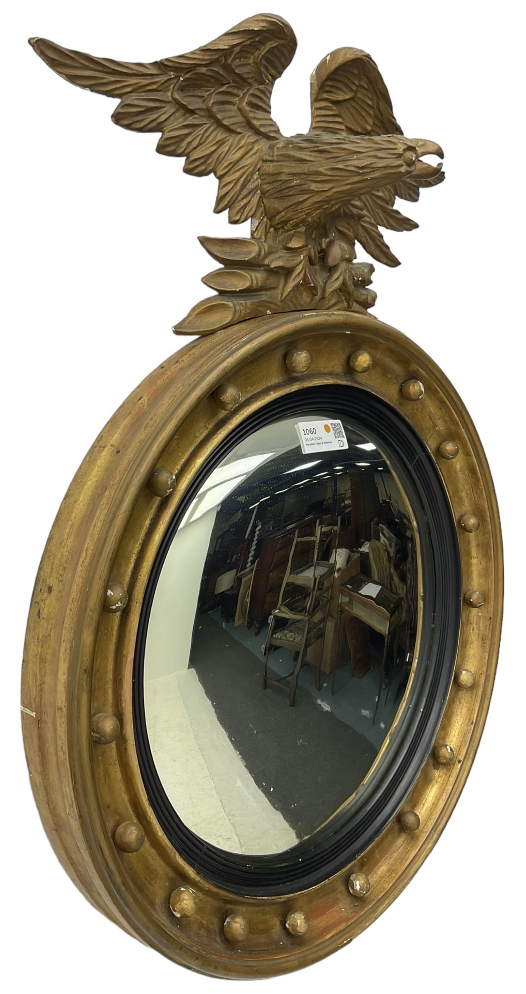 Early 20th century Regency design gilt convex wall mirror - Image 5 of 5