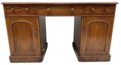 Victorian mahogany twin pedestal desk