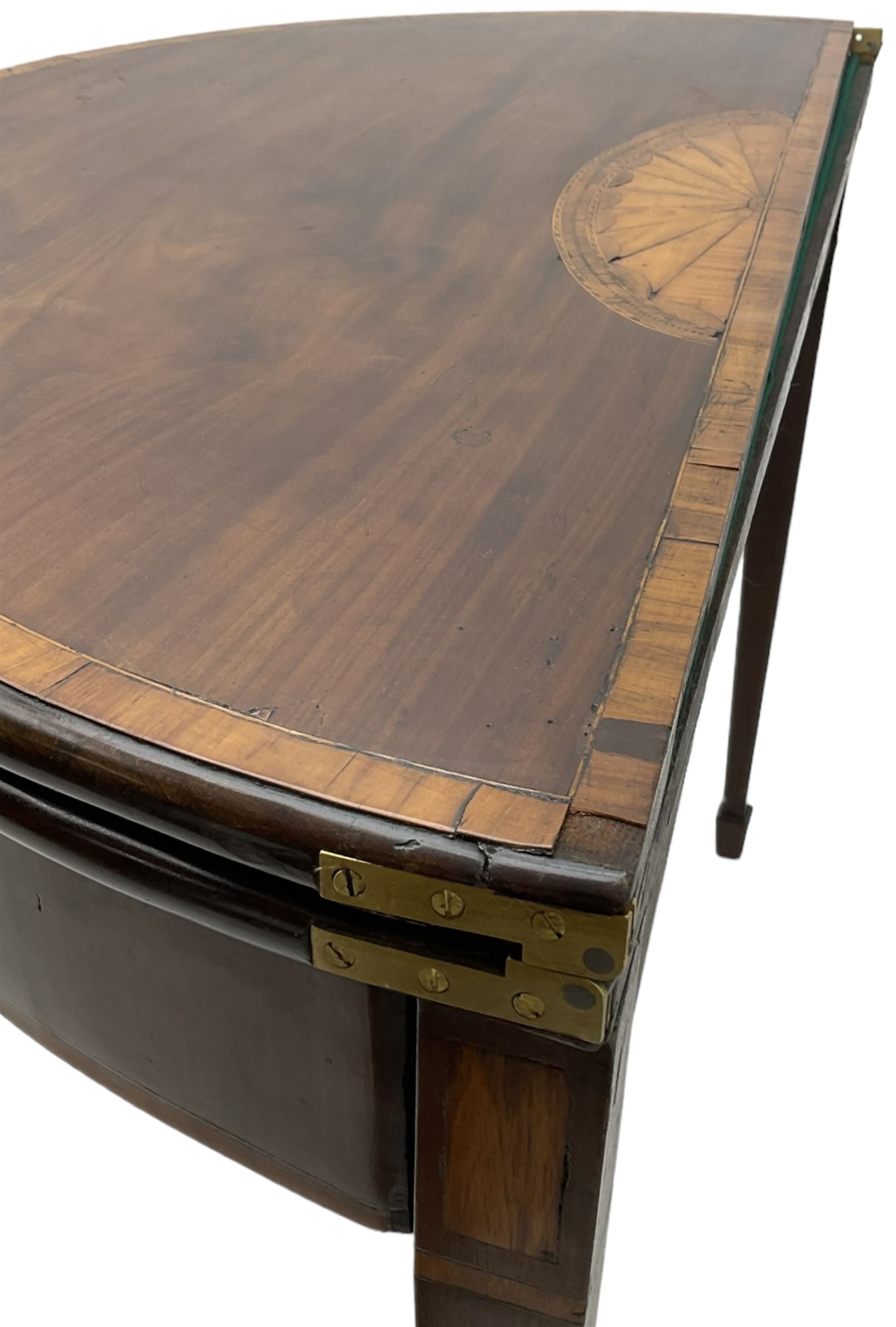 George III inlaid mahogany card table - Image 9 of 12