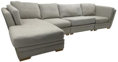 DFS - corner sofa upholstered in grey fabric