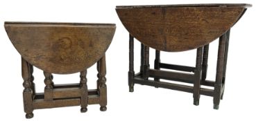 Small 18th century design oak drop-leaf gateleg table (61cm x 76cm