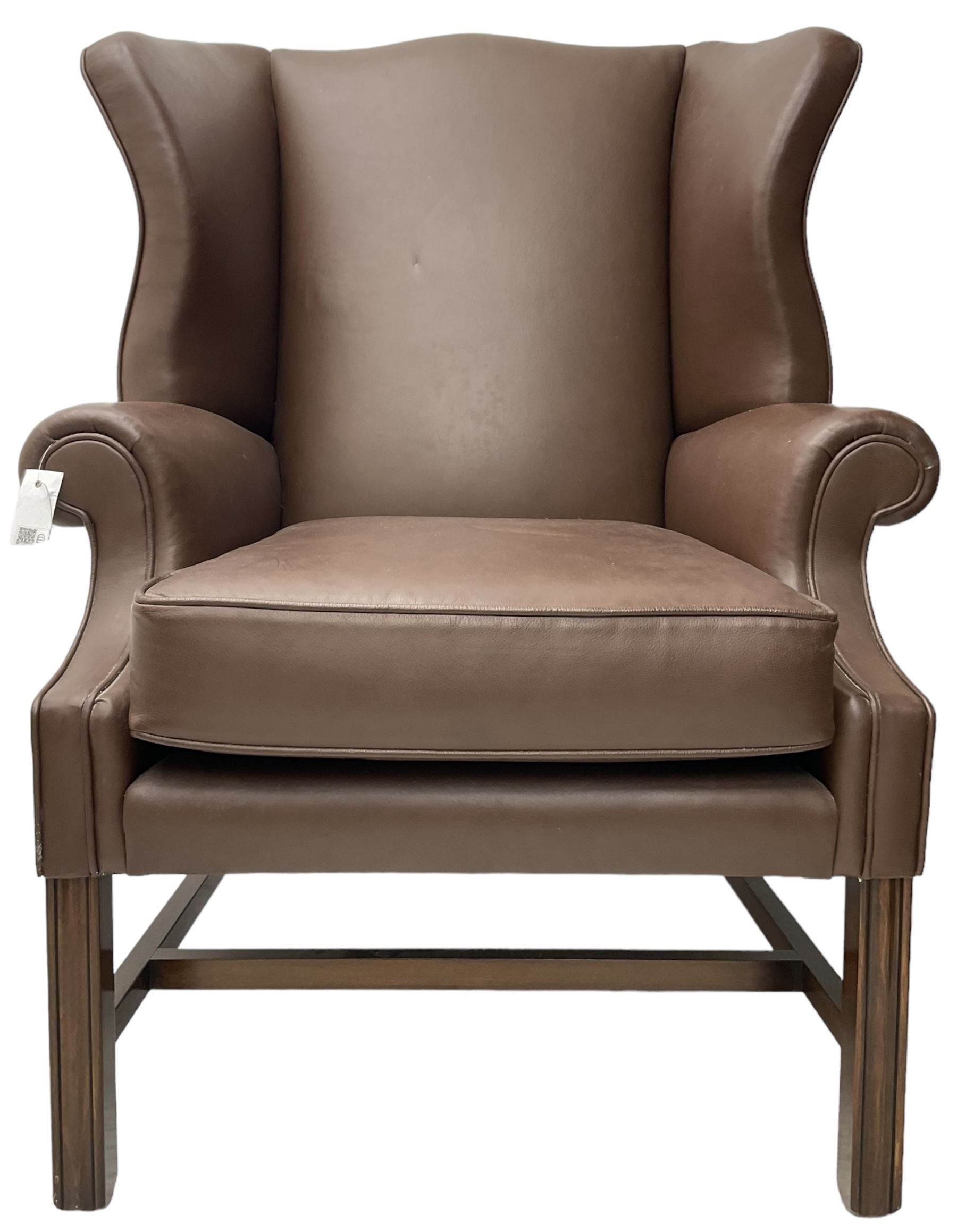 Georgian design wingback armchair - Image 6 of 6