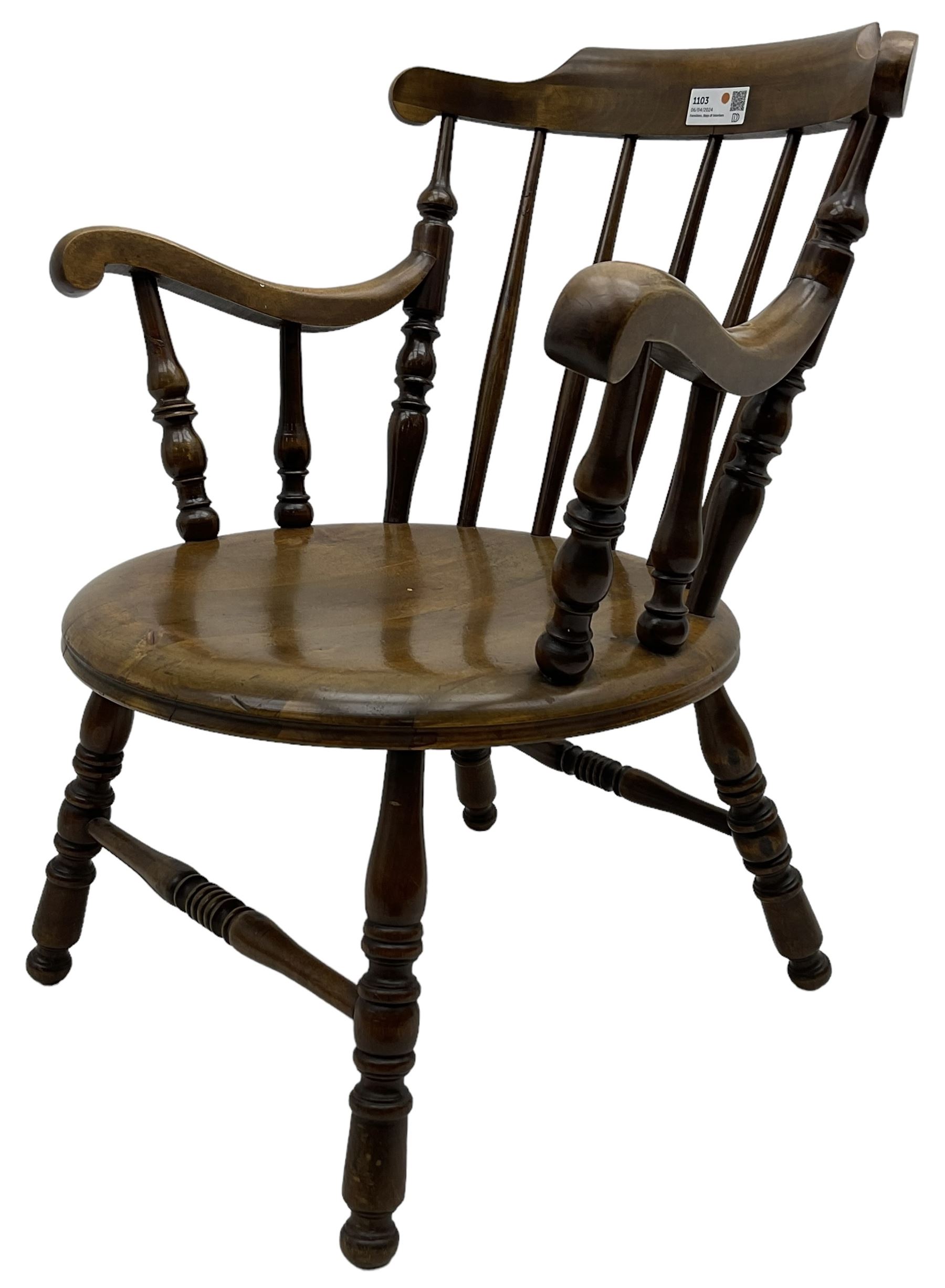 20th century stained beech armchair - Image 3 of 6