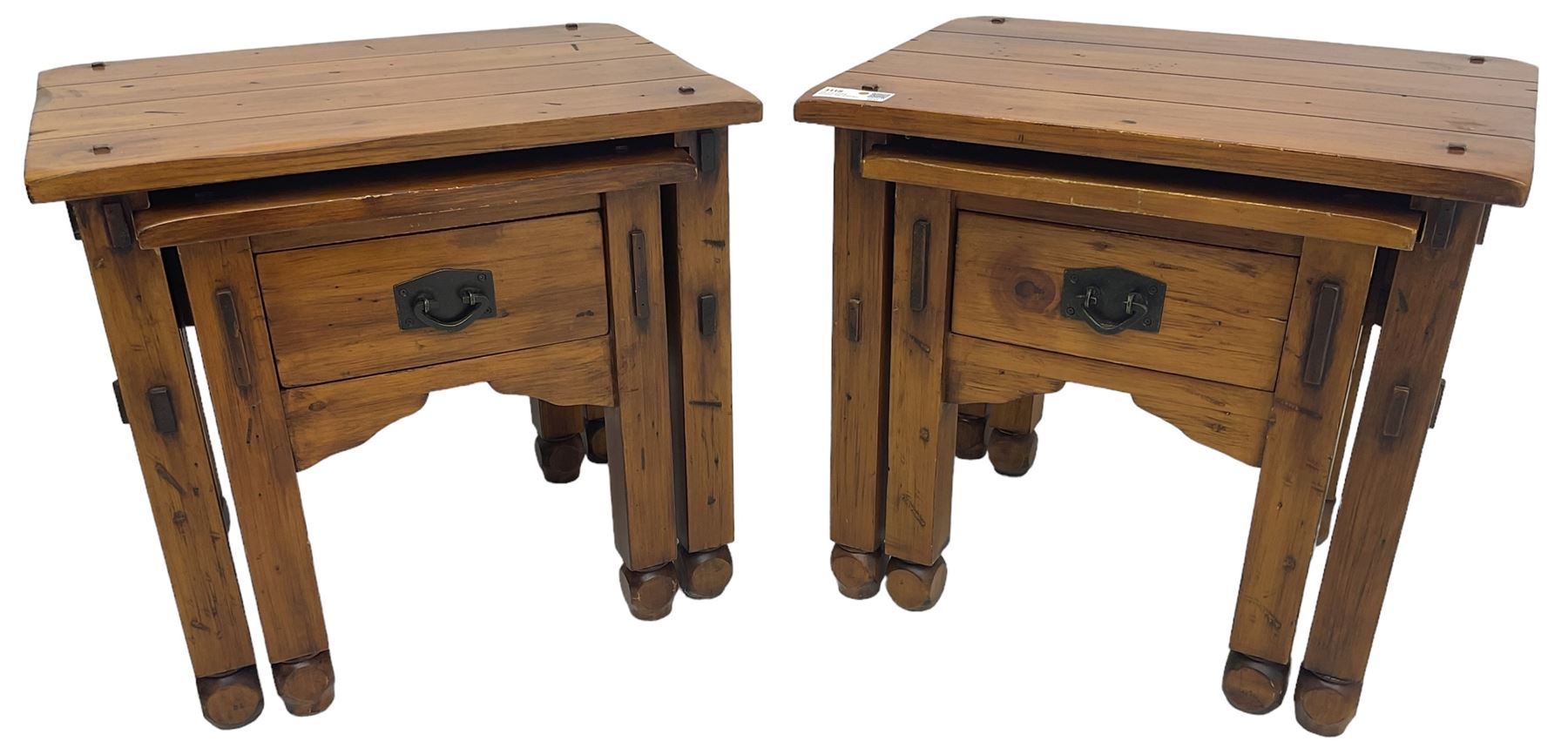 Pair of hardwood nesting lamp tables - Image 2 of 7