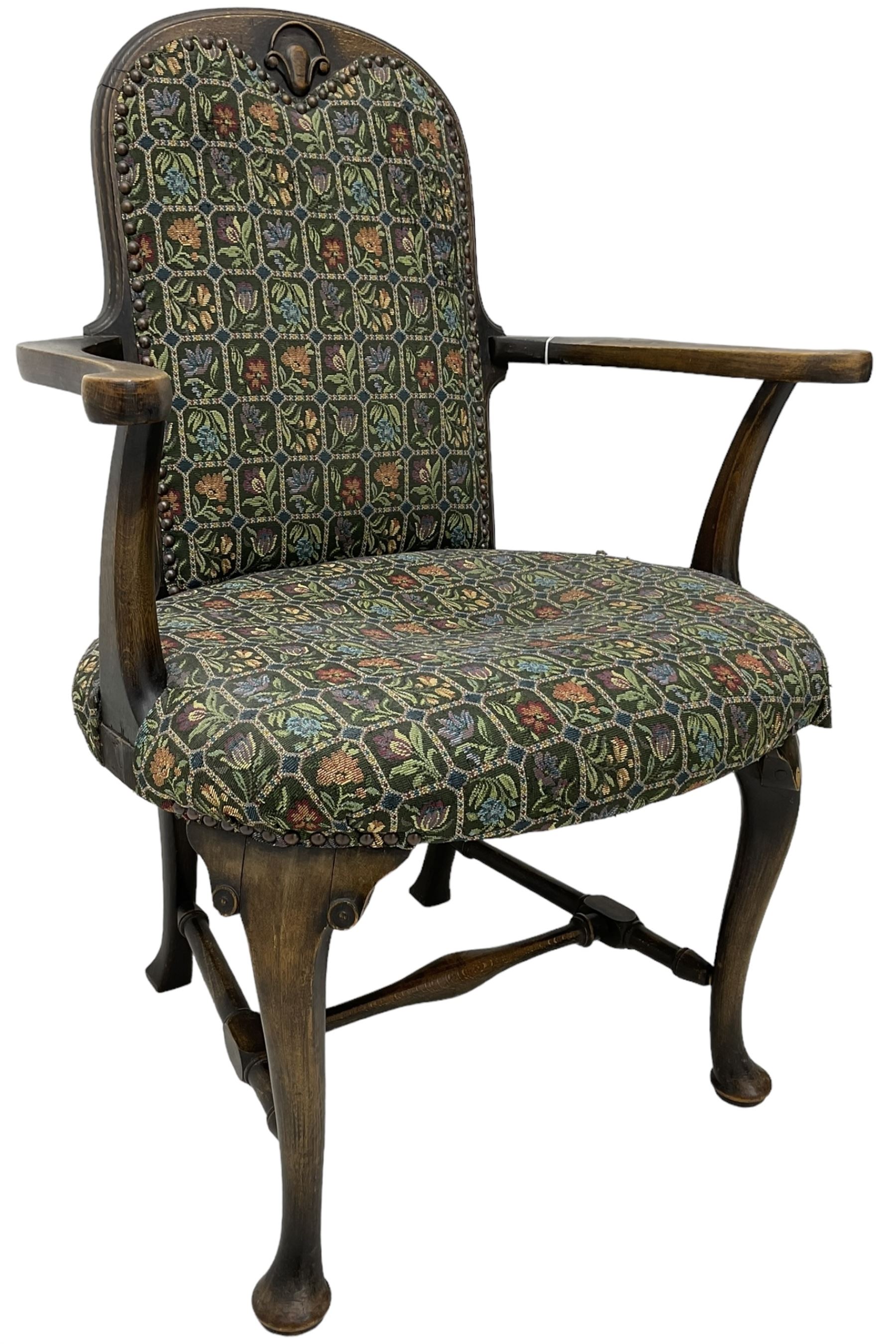 Early 20th century Queen Anne design beech framed armchair - Image 6 of 6