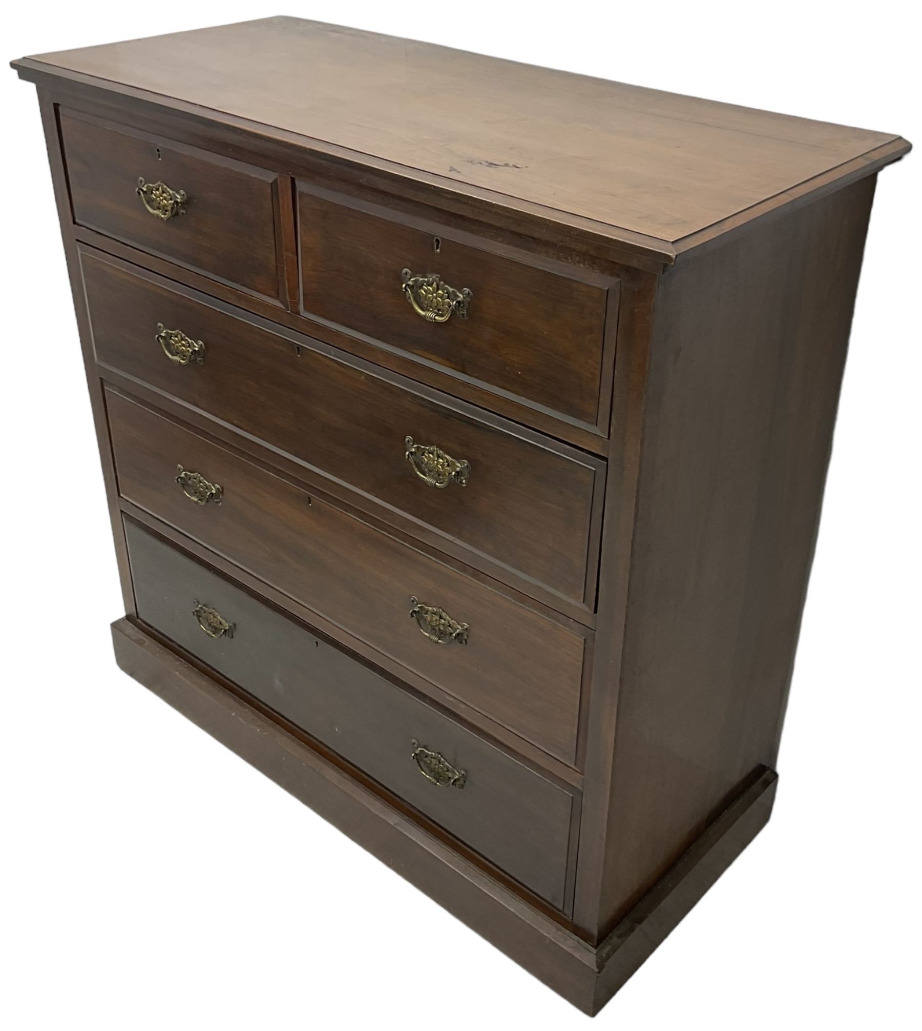 Late Victorian walnut chest - Image 4 of 6