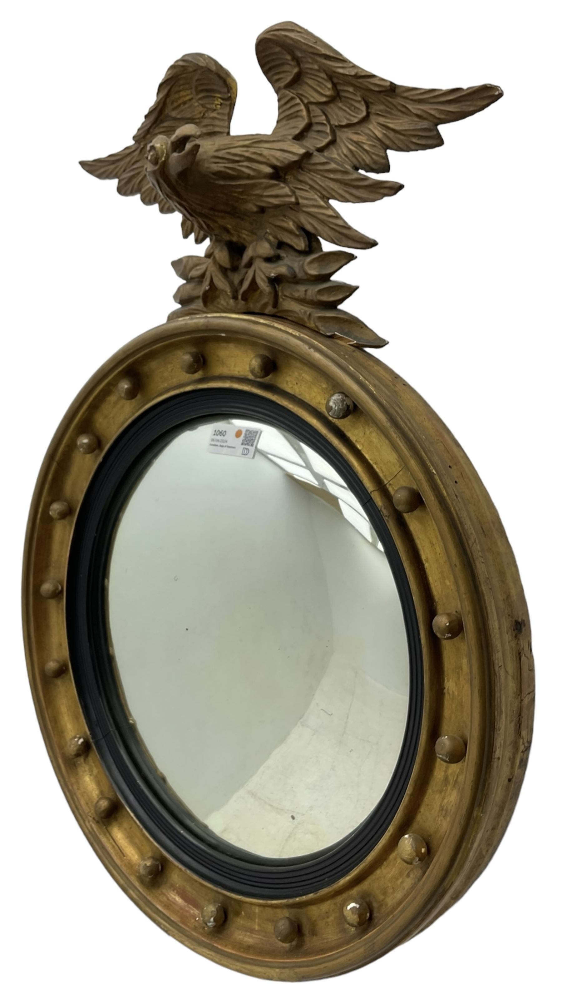 Early 20th century Regency design gilt convex wall mirror - Image 4 of 5