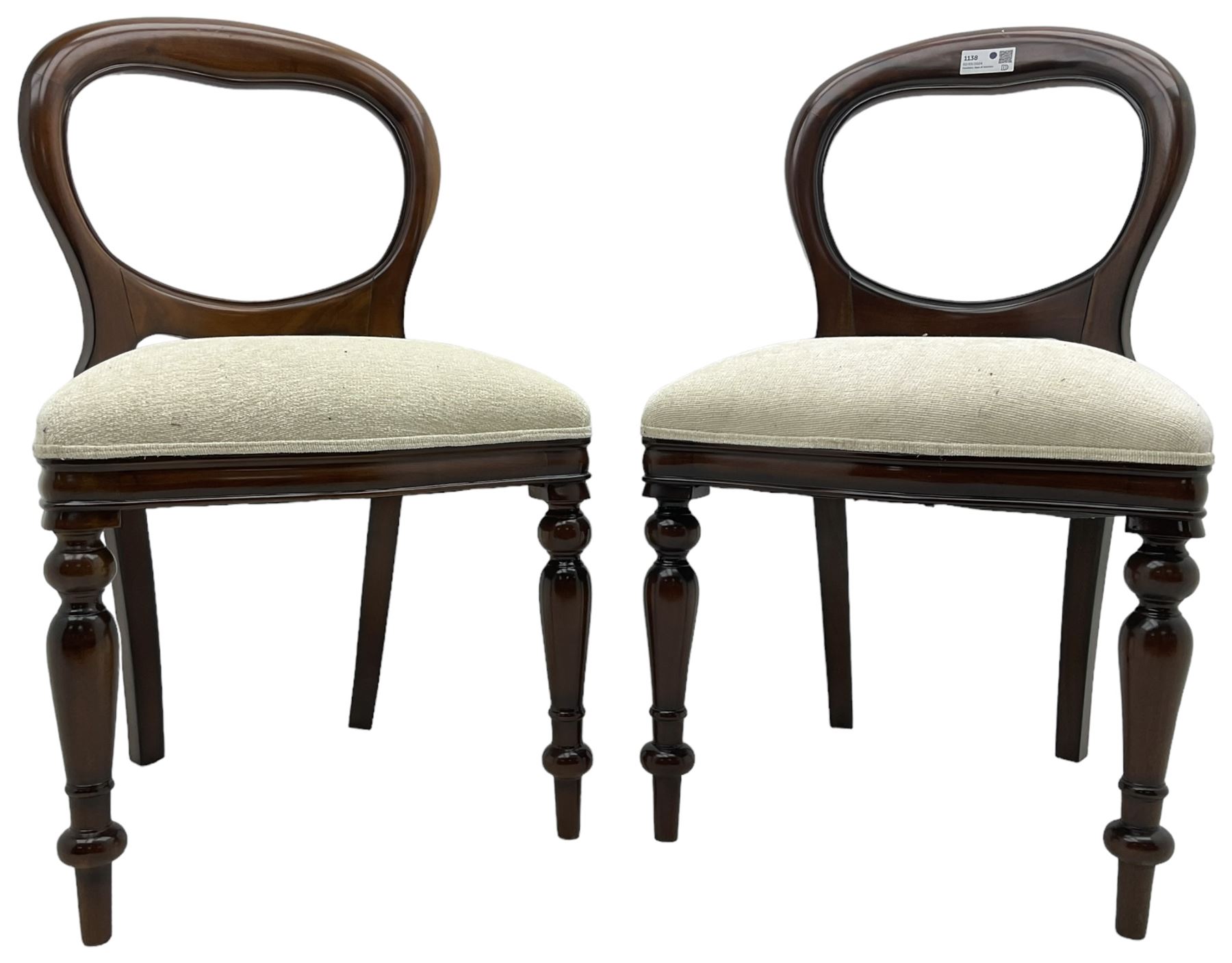 Pair of Victorian design mahogany bedroom chairs