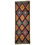 Maimana kilim multi-coloured ground geometric design runner