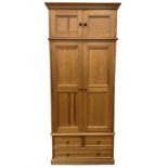 Solid pine double wardrobe