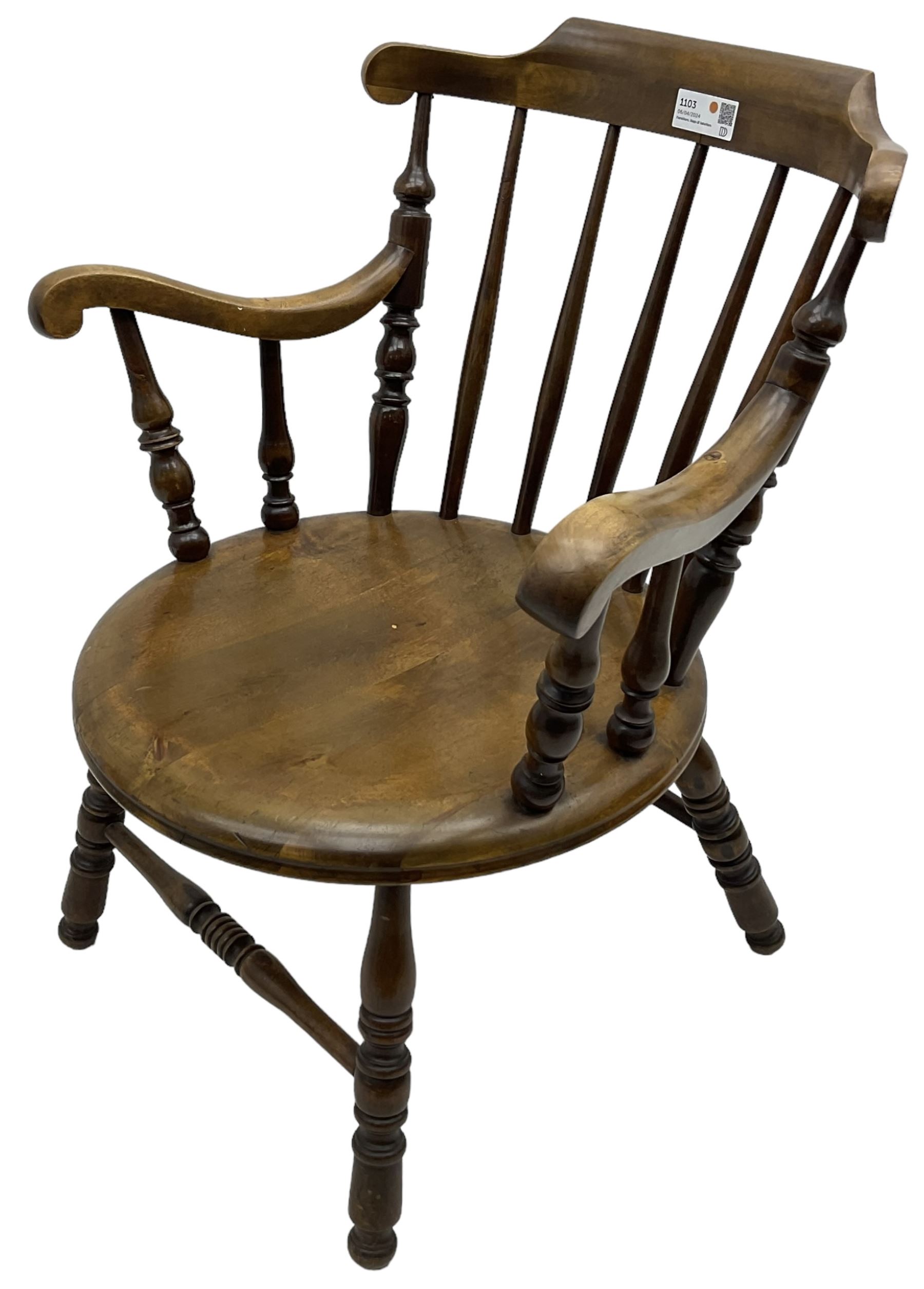 20th century stained beech armchair - Image 2 of 6