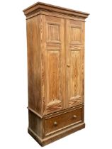 Victorian pitch pine double wardrobe