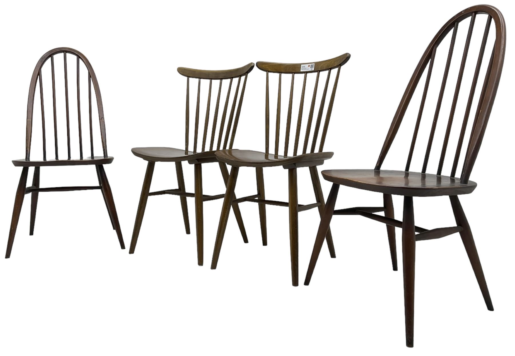 Ercol - pair of elm and beech 'Windsor' hoop and stick back chairs; Drevounia - pair of mid-20th cen - Image 4 of 6