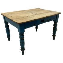 Victorian rustic painted pine kitchen table