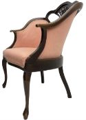 Early 20th century mahogany framed salon chair