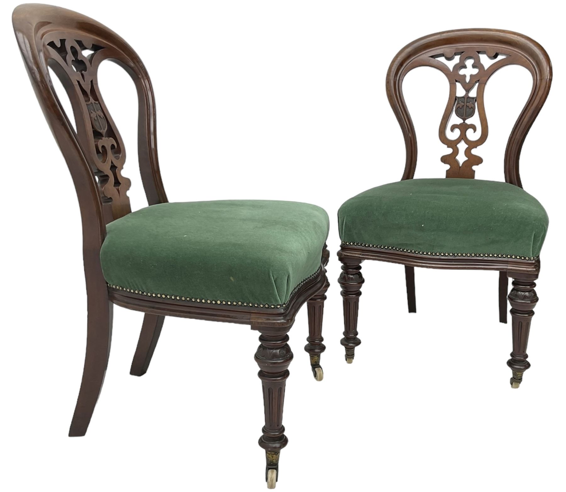 Pair of Victorian mahogany dining chairs - Image 3 of 6