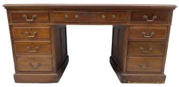 Late Victorian mahogany twin pedestal desk