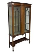 Edwardian inlaid mahogany display cabinet