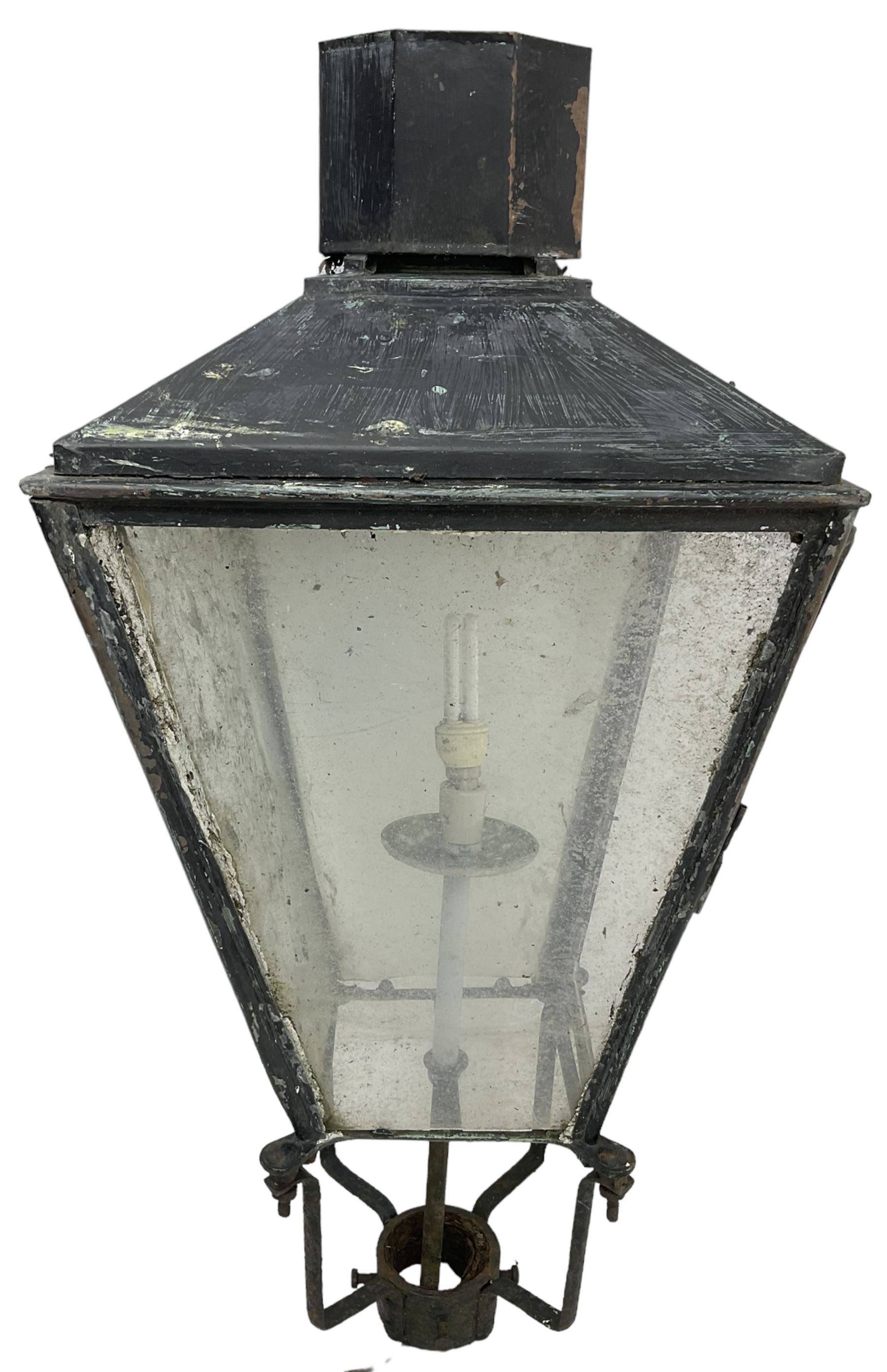 Foster & Pullen - early 20th century copper and wrought metal lantern