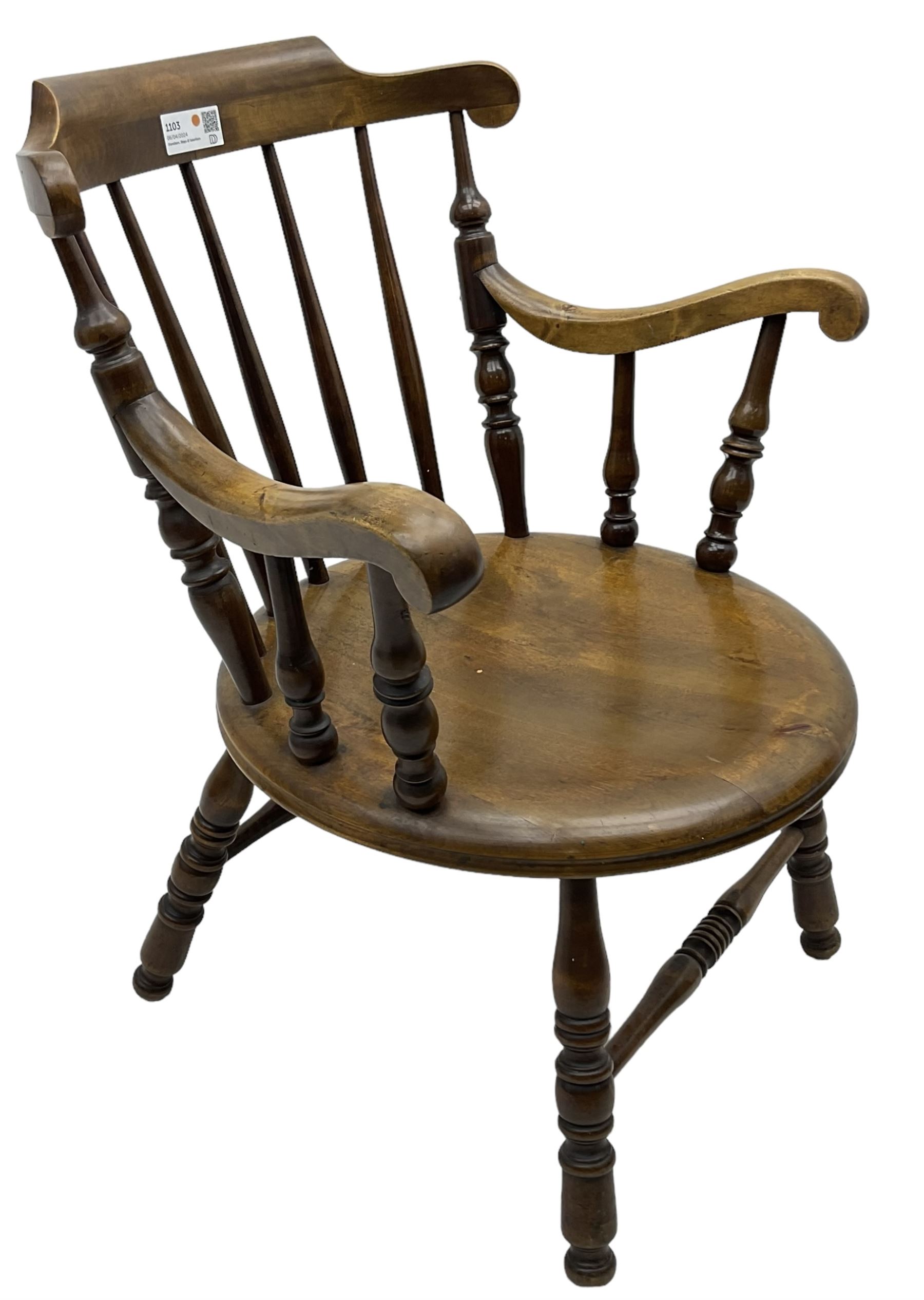 20th century stained beech armchair - Image 4 of 6