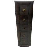 Hardwood five drawer pedestal chest