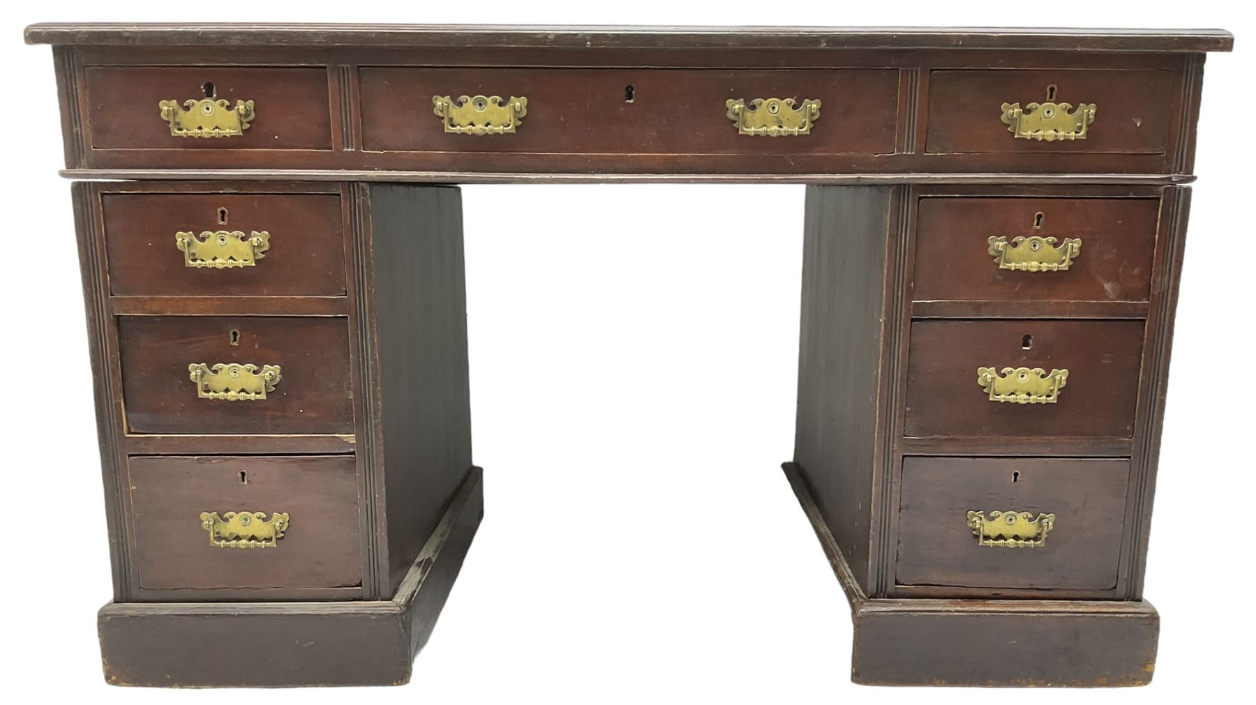 Late Victorian mahogany twin pedestal desk