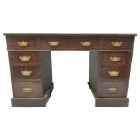 Late Victorian mahogany twin pedestal desk