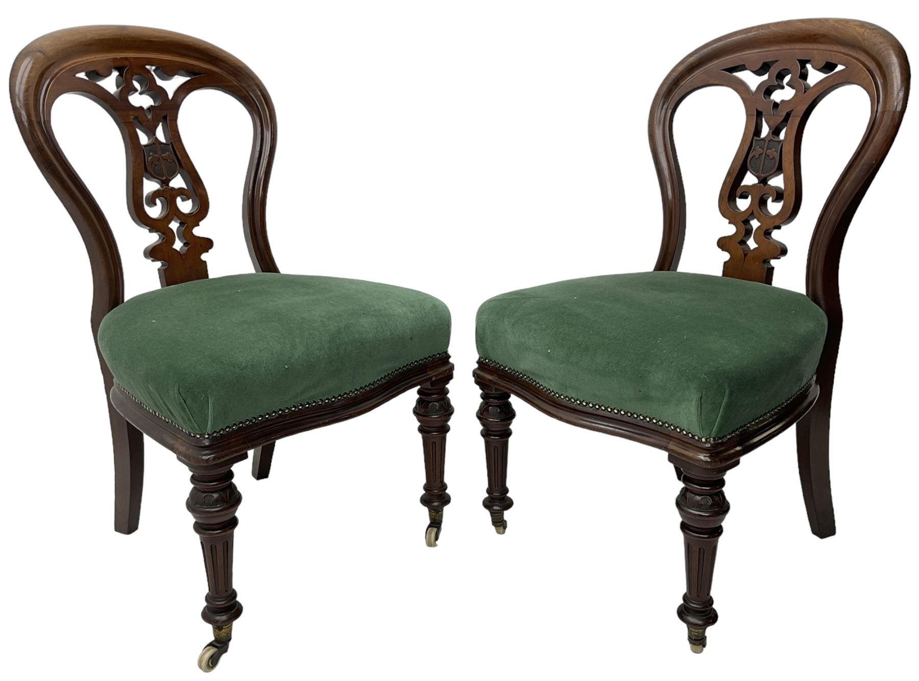 Pair of Victorian mahogany dining chairs