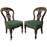 Pair of Victorian mahogany dining chairs