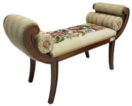 Regency design mahogany framed window seat