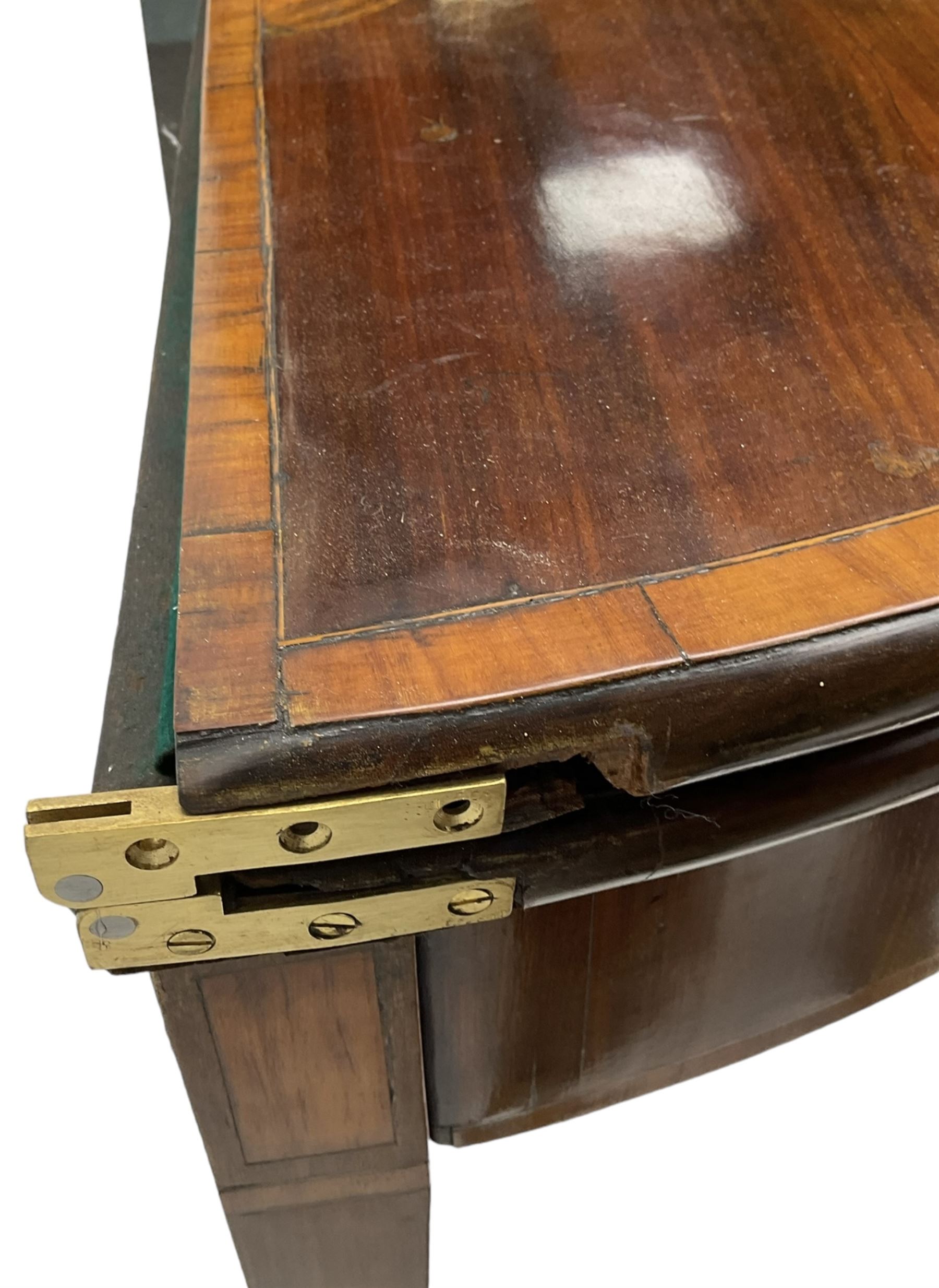 George III inlaid mahogany card table - Image 8 of 12