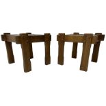 Pair of mid-20th century walnut occasional tables