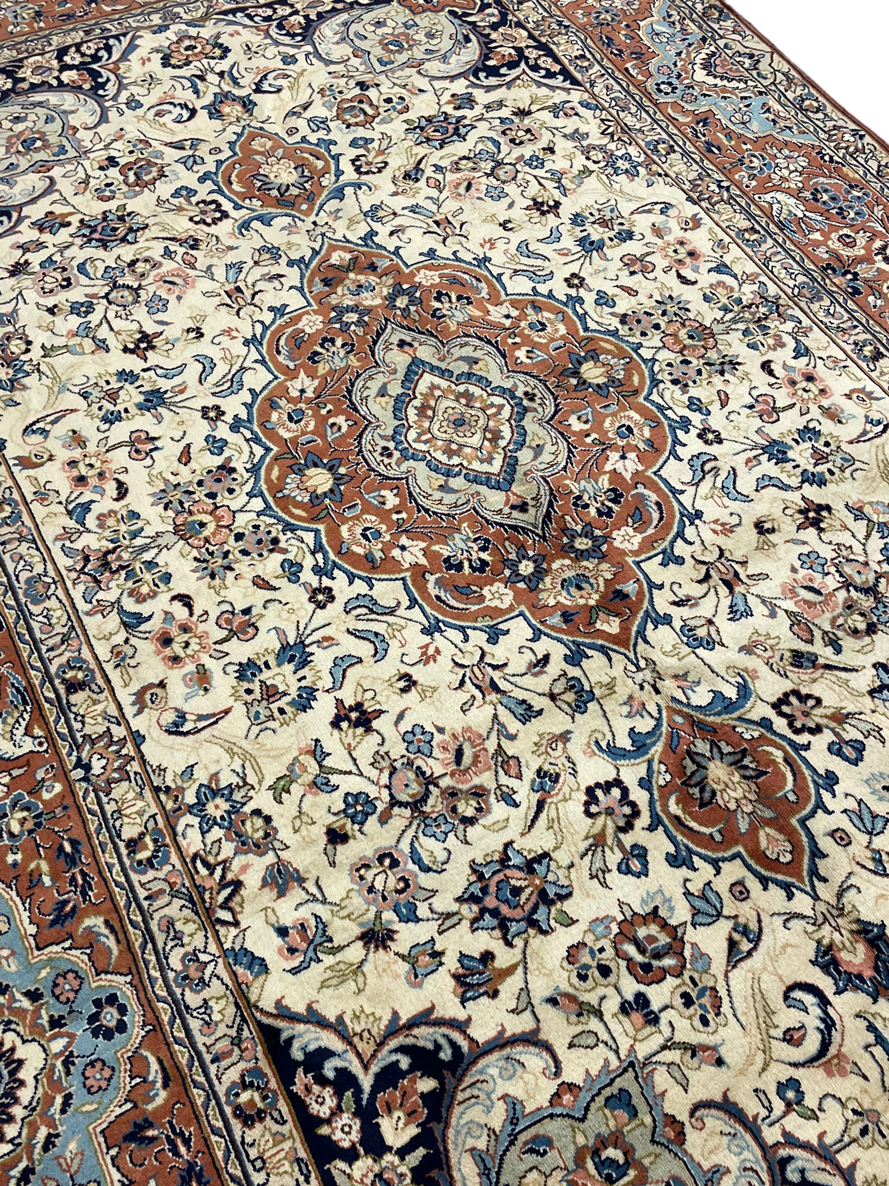 Persian ivory and peach ground rug - Image 4 of 12