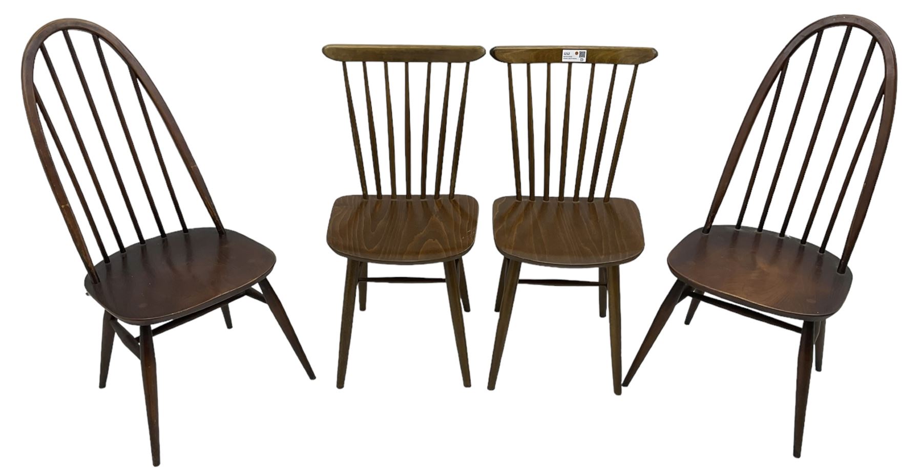 Ercol - pair of elm and beech 'Windsor' hoop and stick back chairs; Drevounia - pair of mid-20th cen - Image 5 of 6