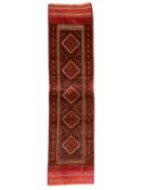 Meshwani red and blue ground geometric design runner