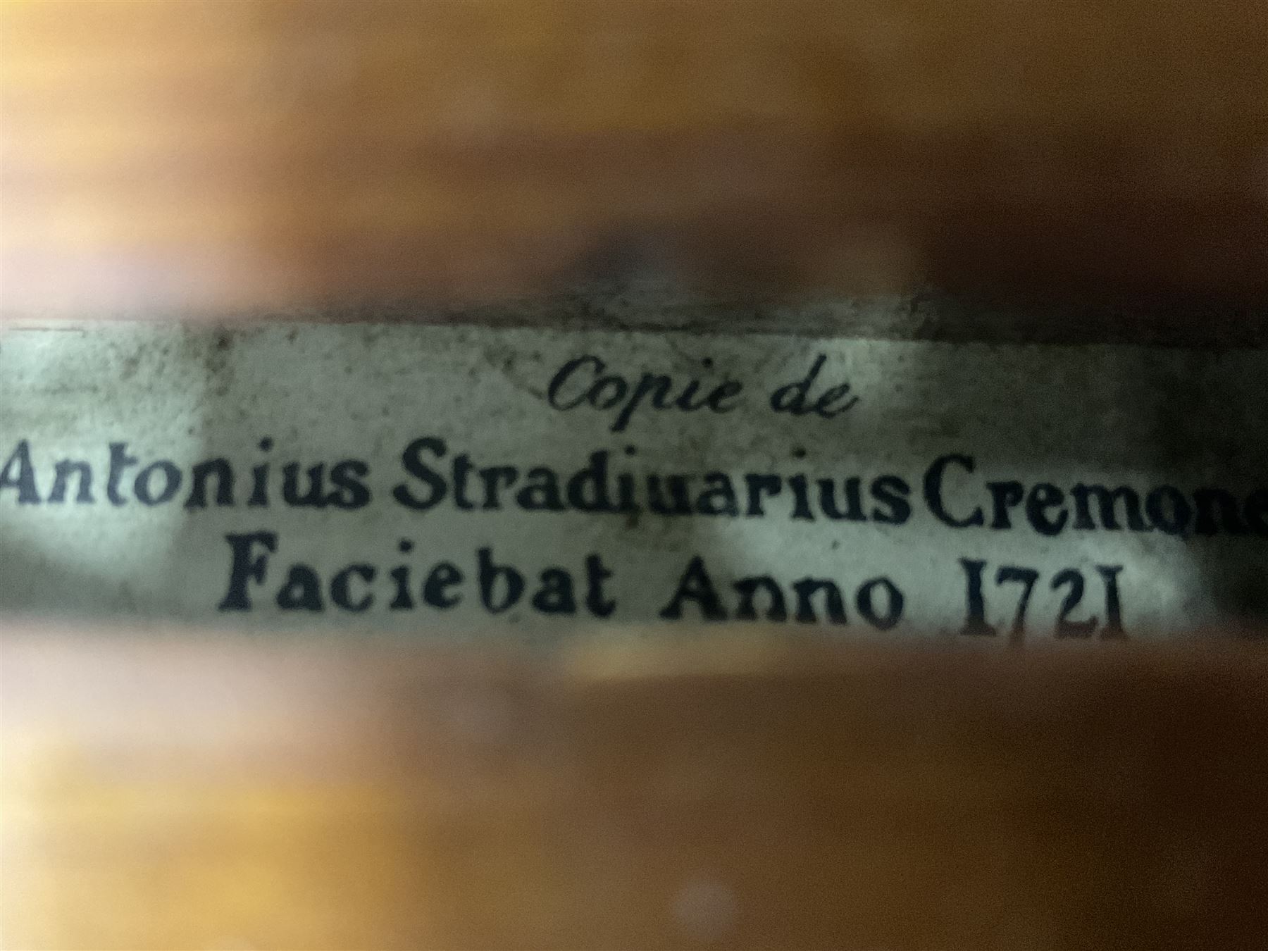 Four violins 1/8th size; half size with Nicolas Bertholini label; three-quarter size with Stradivari - Image 3 of 23