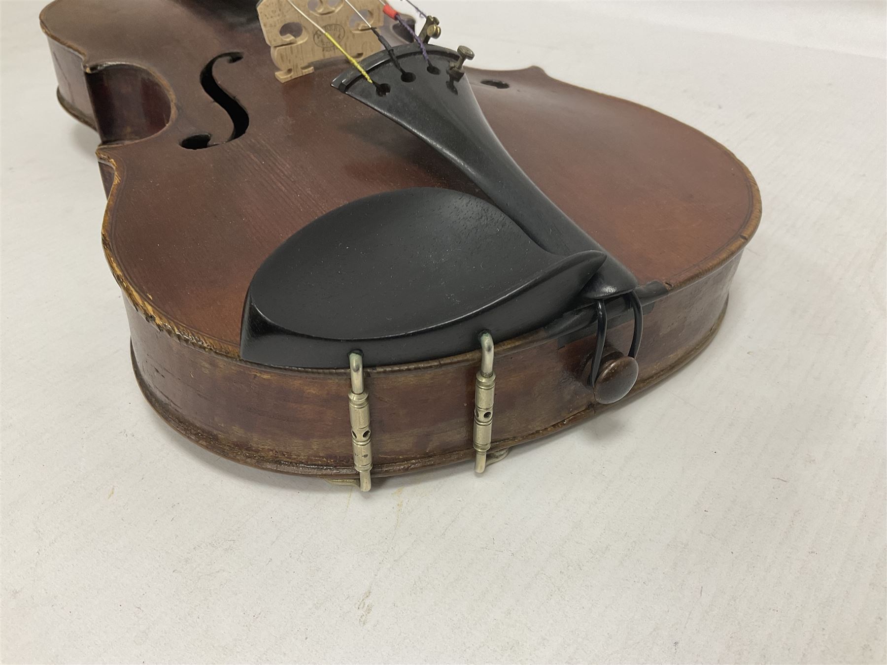 Full size violin and bow in a wooden constructed fitted case - Image 15 of 23