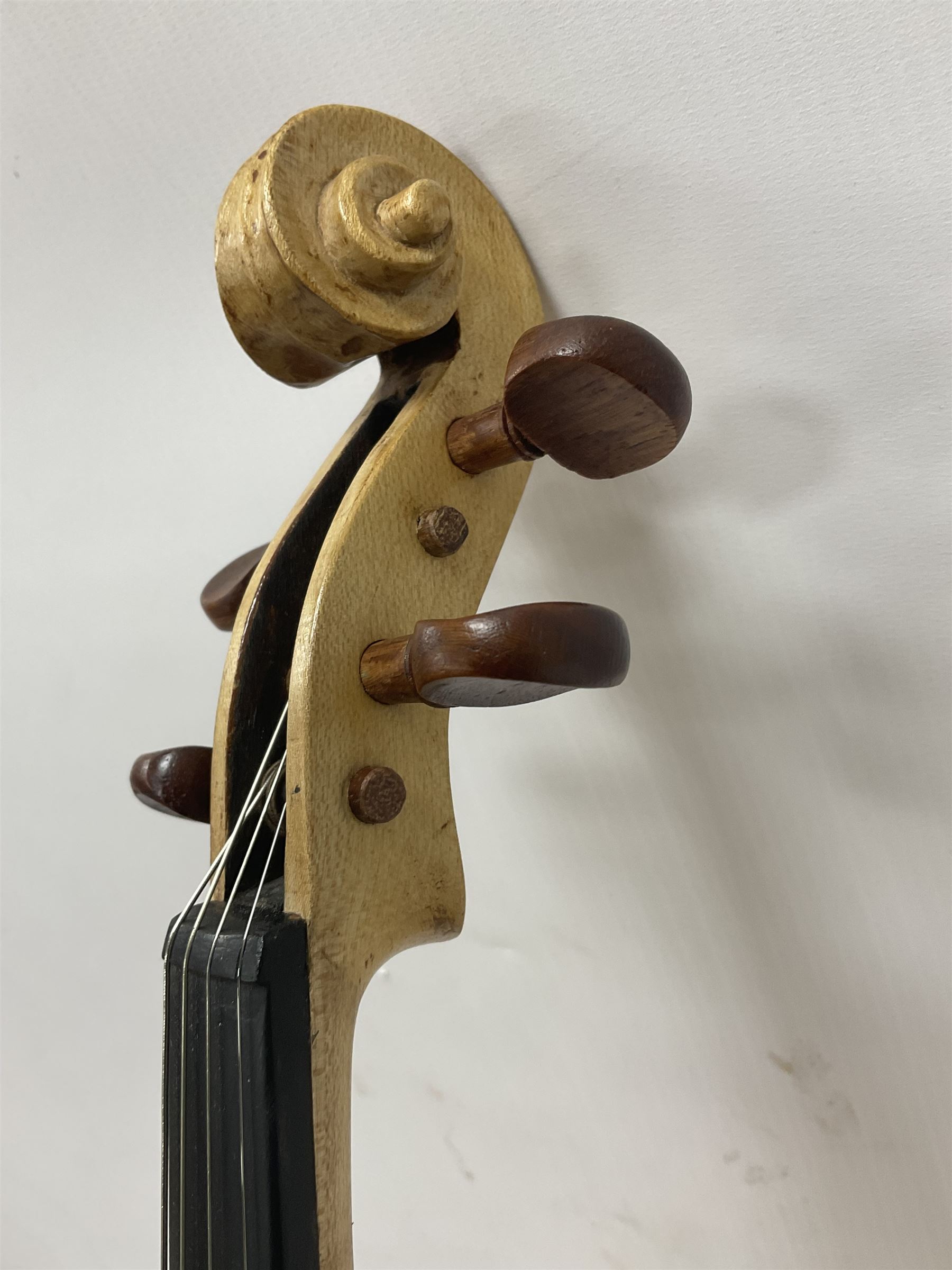 Copy of a full size Stradivarius violin with an ebonised fingerboard and tailpiece - Image 7 of 14