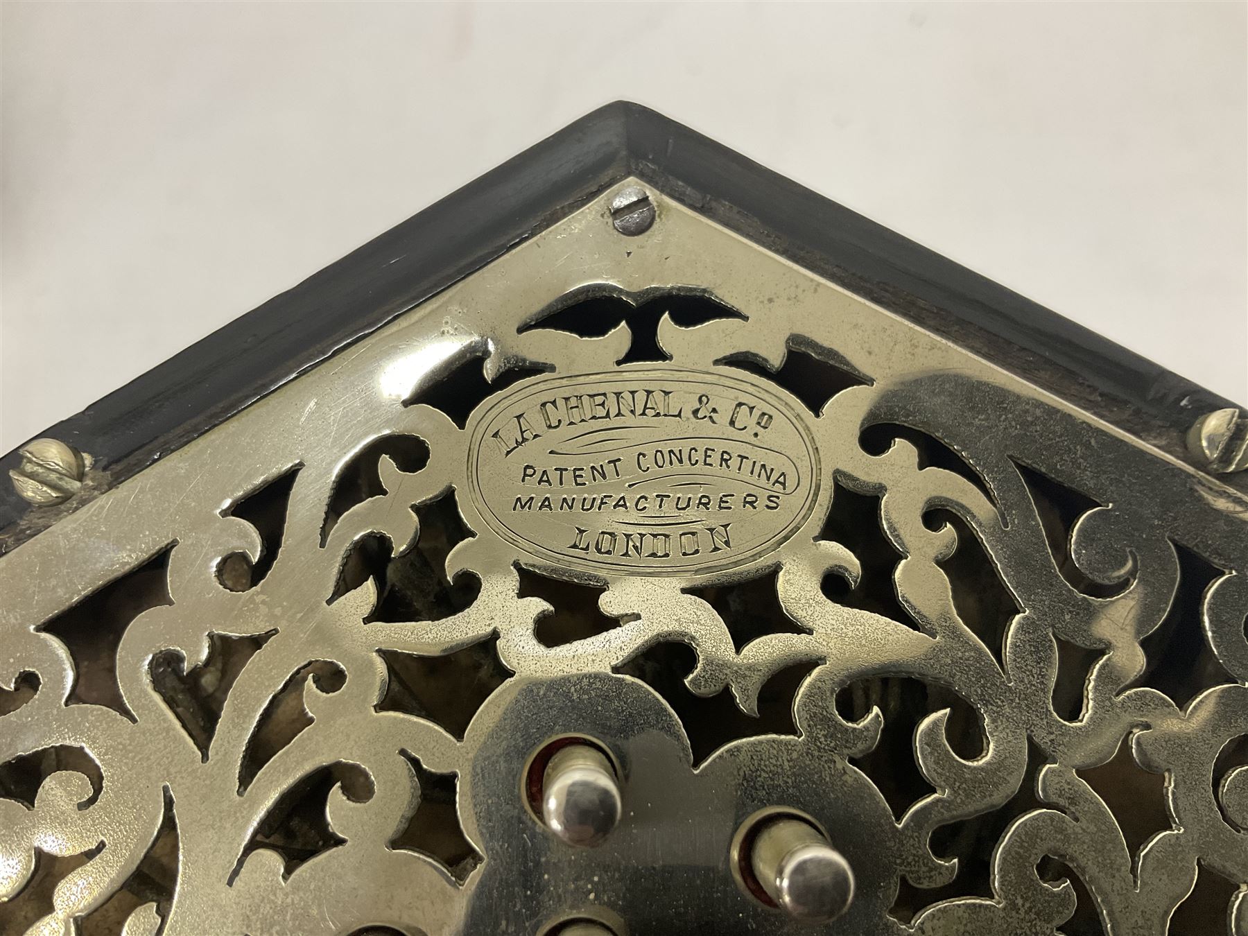 Lachenal & Co English 56 button concertina of hexagonal form - Image 7 of 13