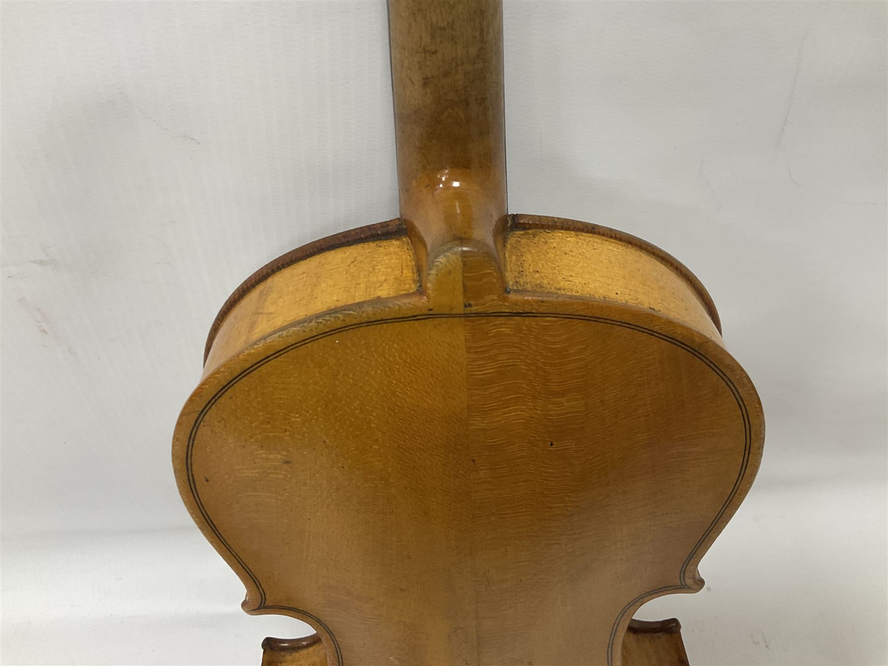 19th century 3/4 size violin in its original fitted wooden “coffin case” Overall length 53cm No bow - Image 14 of 16