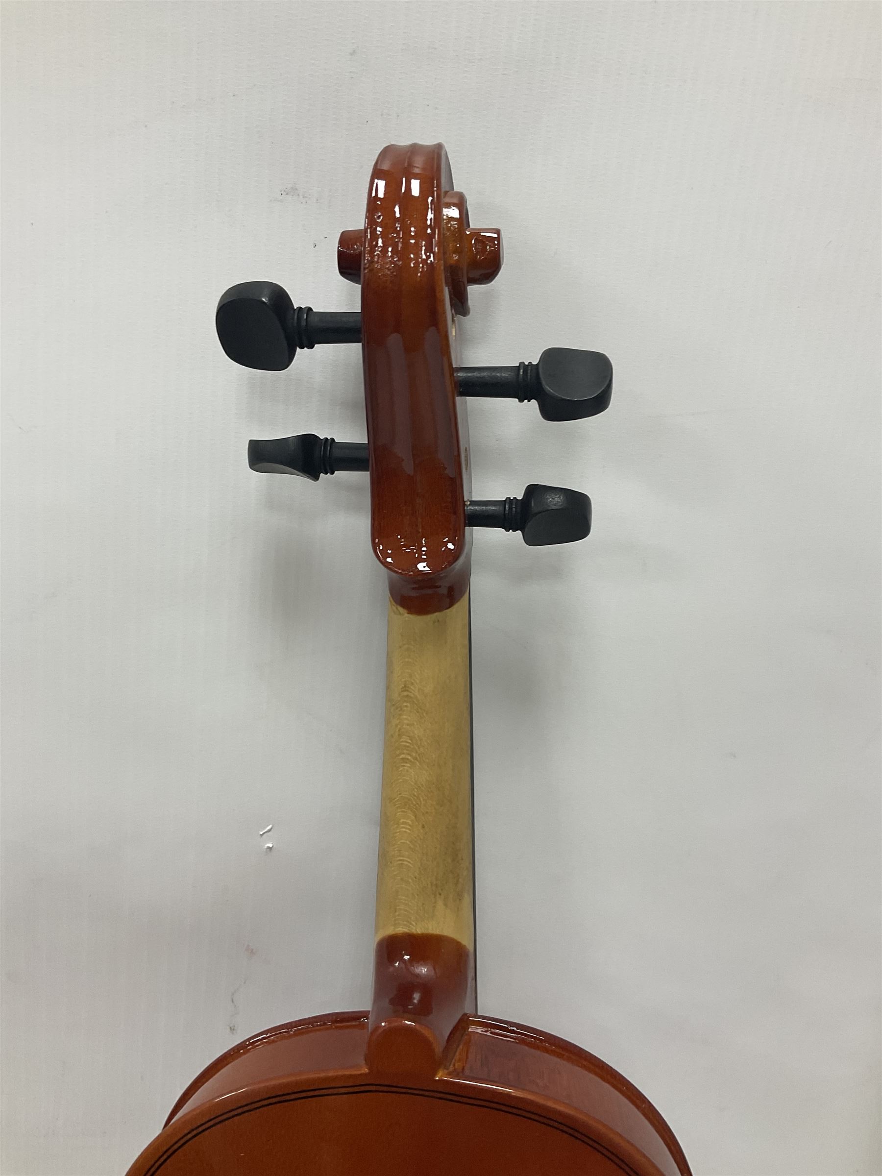 Full size violin with a maple case and ebonised fingerboard and fittings - Image 9 of 21