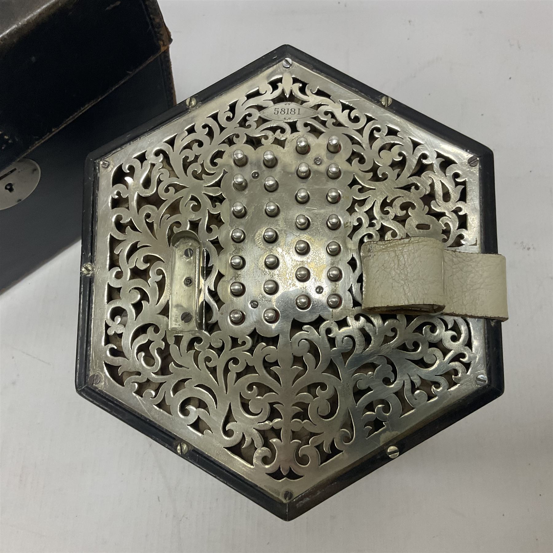 Lachenal & Co English 56 button concertina of hexagonal form - Image 11 of 13