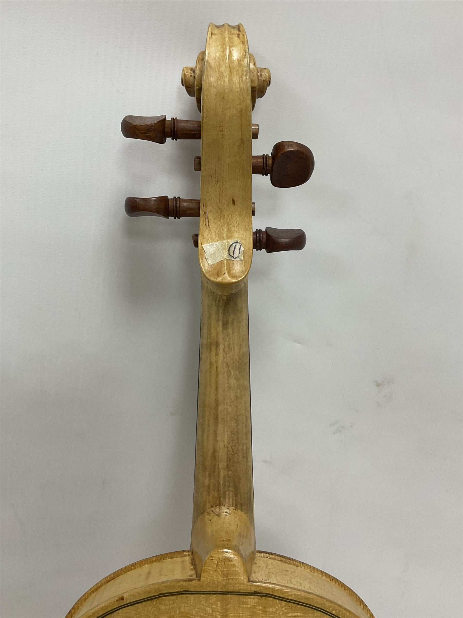 Copy of a full size Stradivarius violin with an ebonised fingerboard and tailpiece - Image 9 of 14