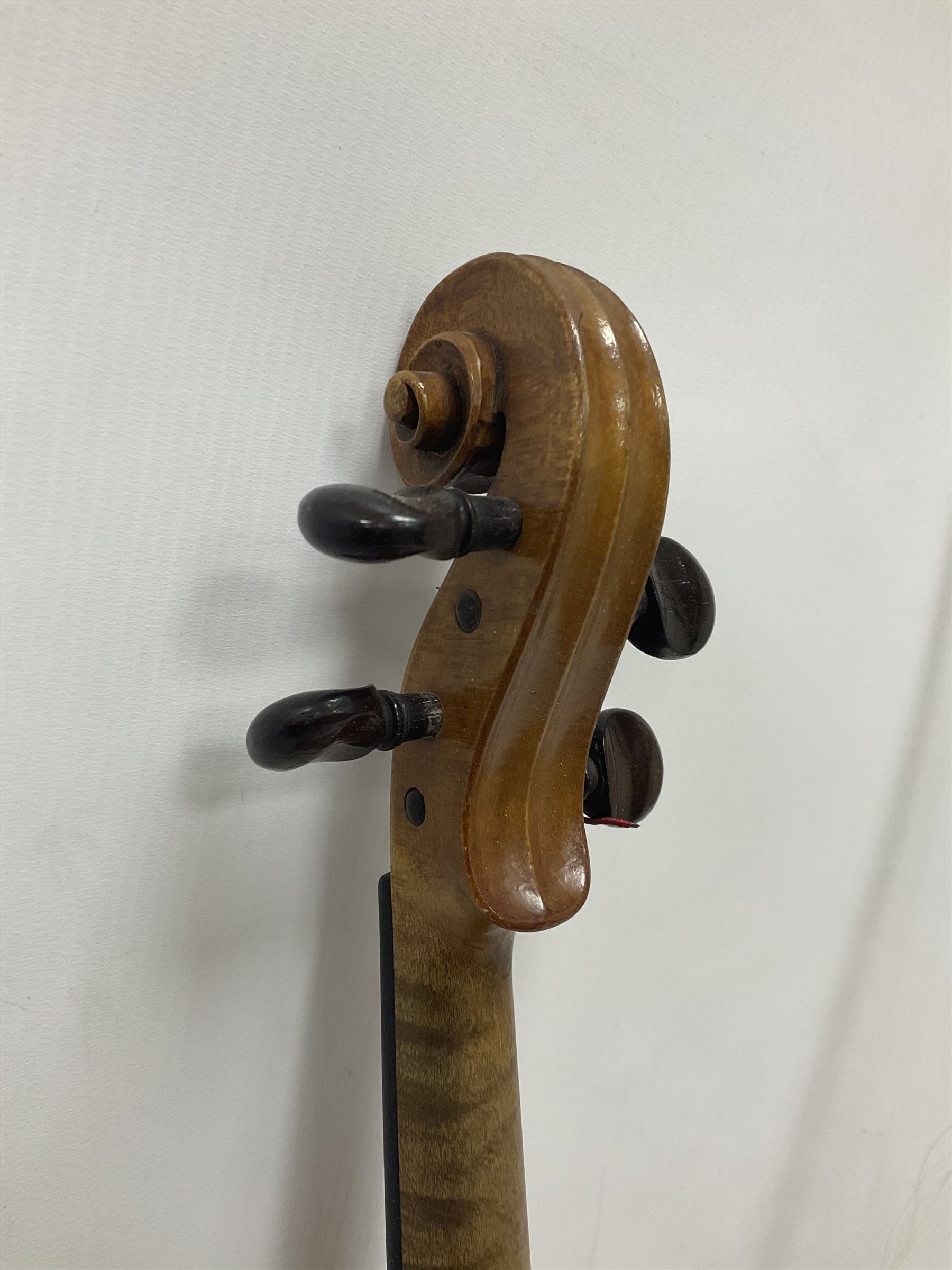 Early 20th century full size violin in a hard case with bow - Image 12 of 20