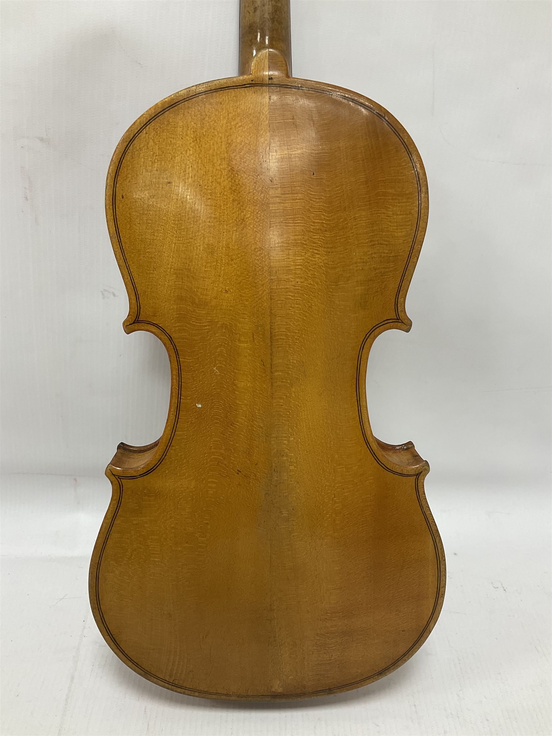 19th century 3/4 size violin in its original fitted wooden “coffin case” Overall length 53cm No bow - Image 11 of 16