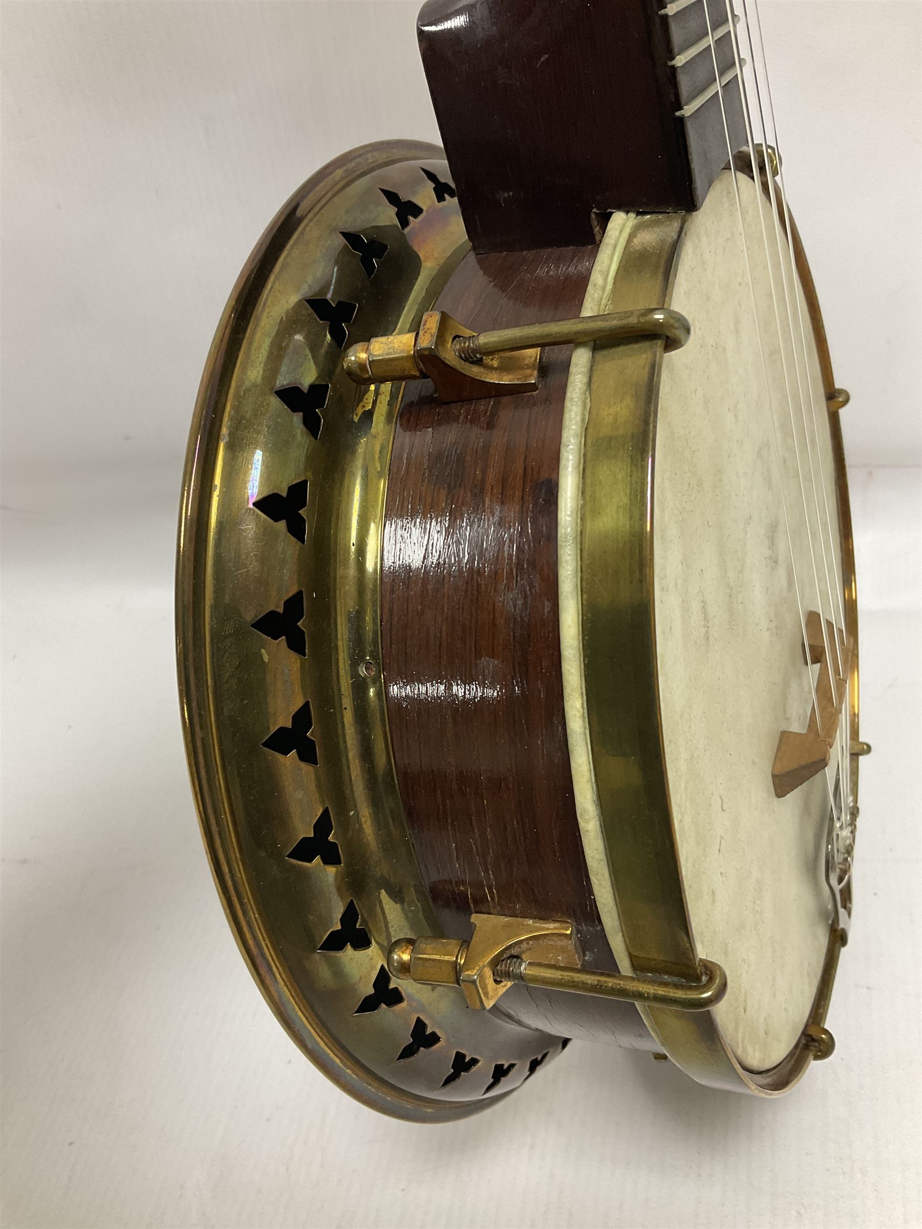 English Sunray 4-string mandolin in a shaped hard case - Image 12 of 20