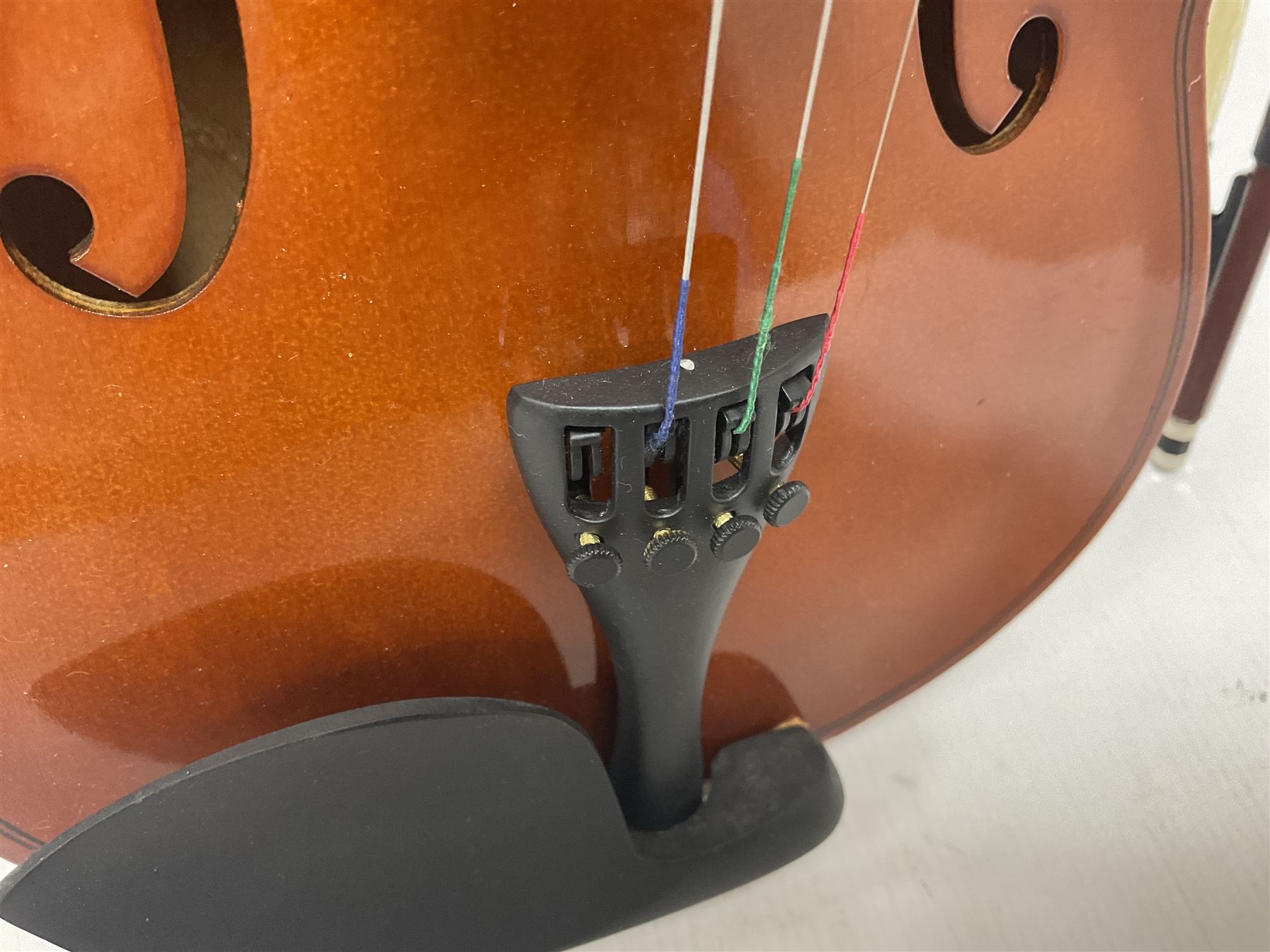 Full size violin with a maple case and ebonised fingerboard and fittings - Image 6 of 15