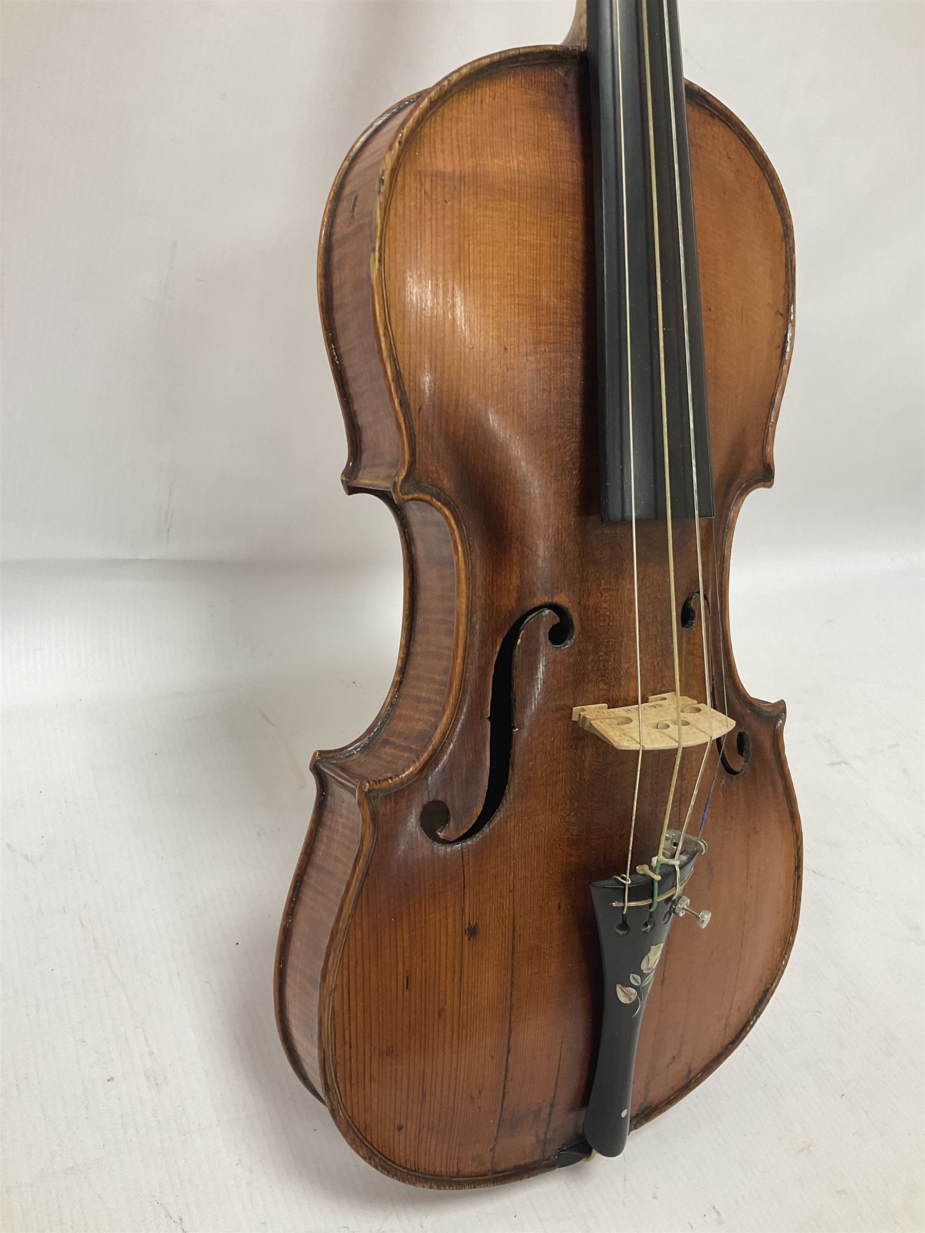19th century full sized violin in a later hard case - Image 9 of 18